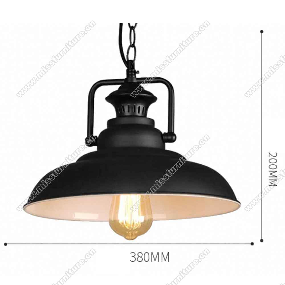 Classic black round iron pendant lights 8933, black/black with white retro 1950s diner round with wire iron pendant lights ,American 1950s retro diner pendant lights M-89332