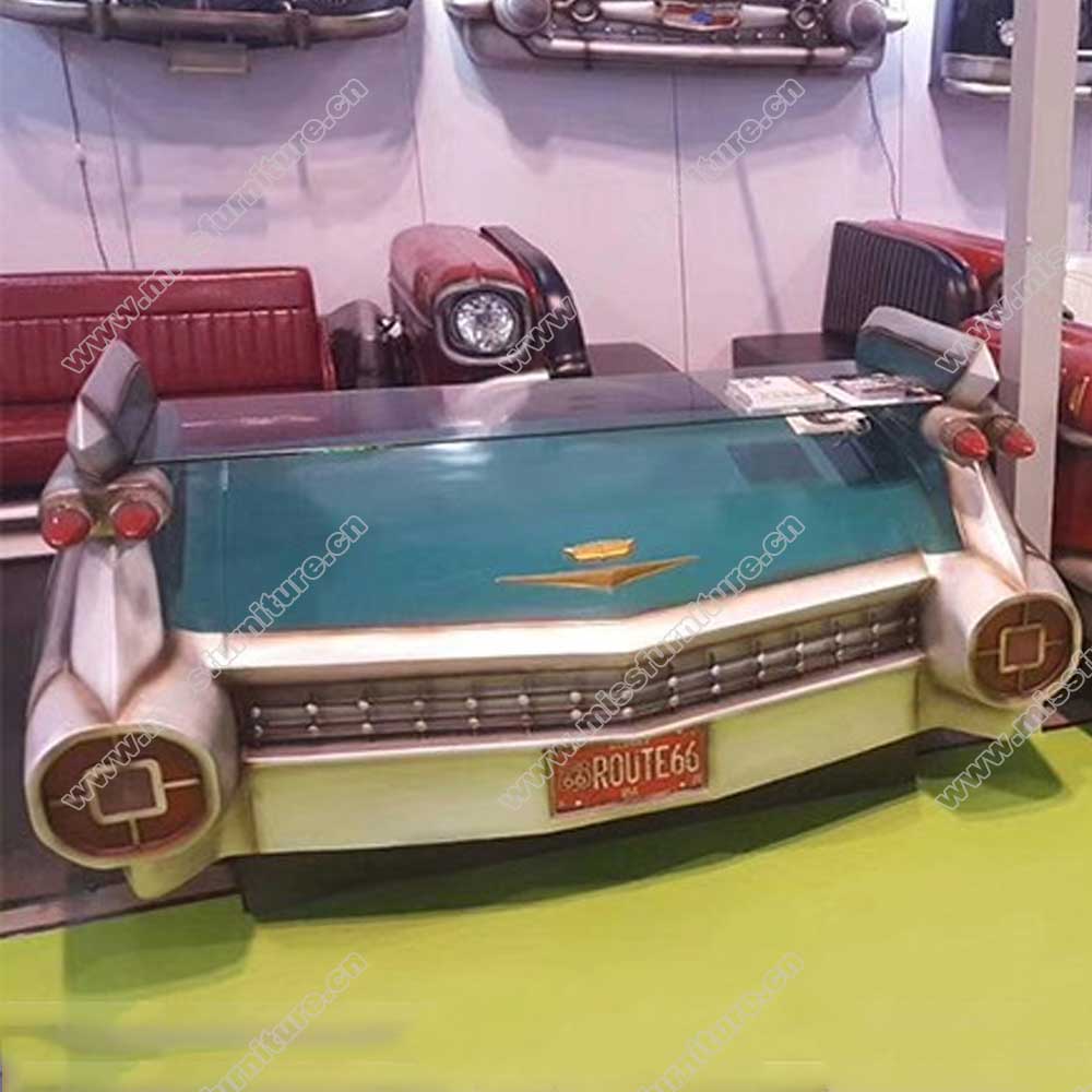 Classic tuquoise baking painting american retro diner cadillac back iron car bar counter,1950s diner cadillac back metal car bar counter, American 1950s retro diner metal car bar counter M-8968