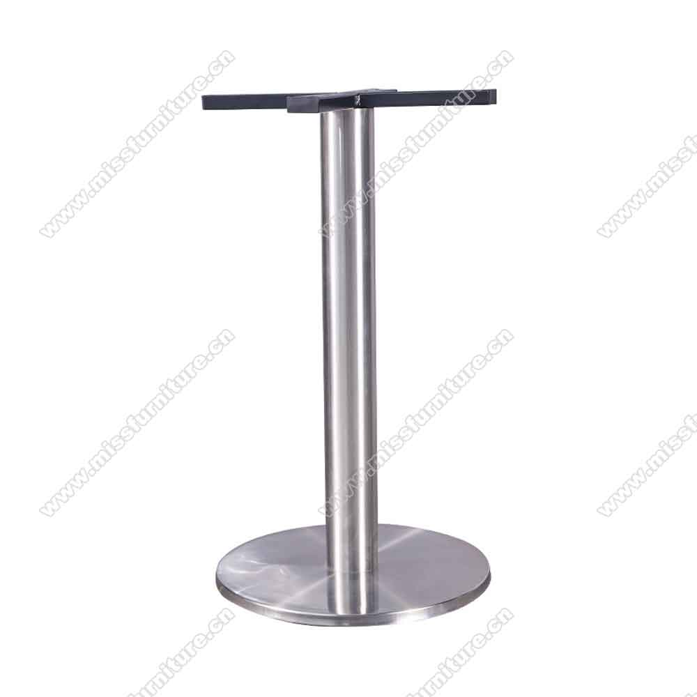 Hot sale 304 stainless steel round base fifties retro diner table legs M8989, diameter 45cm gloss steel round base american restaurant table legs,American 1950s retro diner table legs M-8989