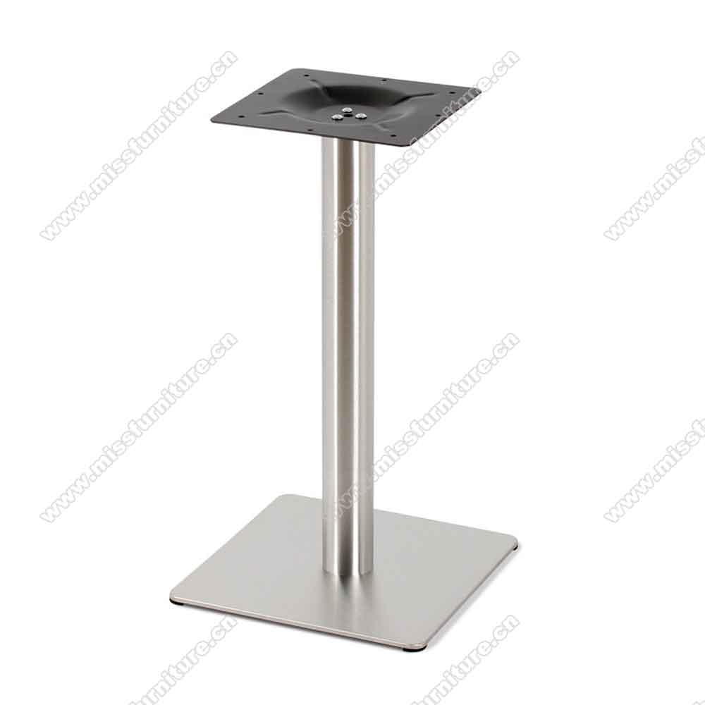 Wholesale 304 stainless steel square base with round pillar retro diner table legs M8990, size 40*40cm square base steel retro diner table legs,American 1950s retro diner table legs M-8990